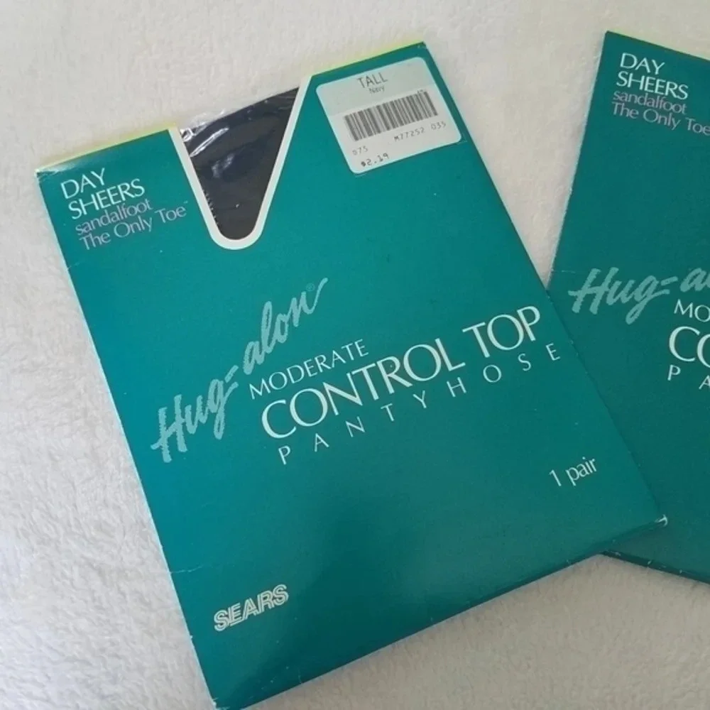 Vintage Deadstock Sears Hug‎ Alon Control Top Pantyhose 3 Pairs